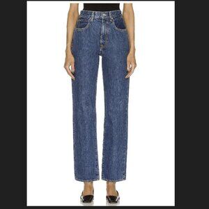 SLVRLAKE London Rigid High Rise Straight Leg Jeans Dark Indigo